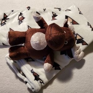 New Baby Blanket with Stuffed Toy